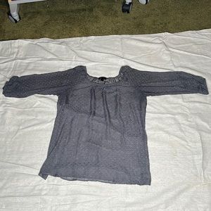 AB Studio sheer textured grey top size M